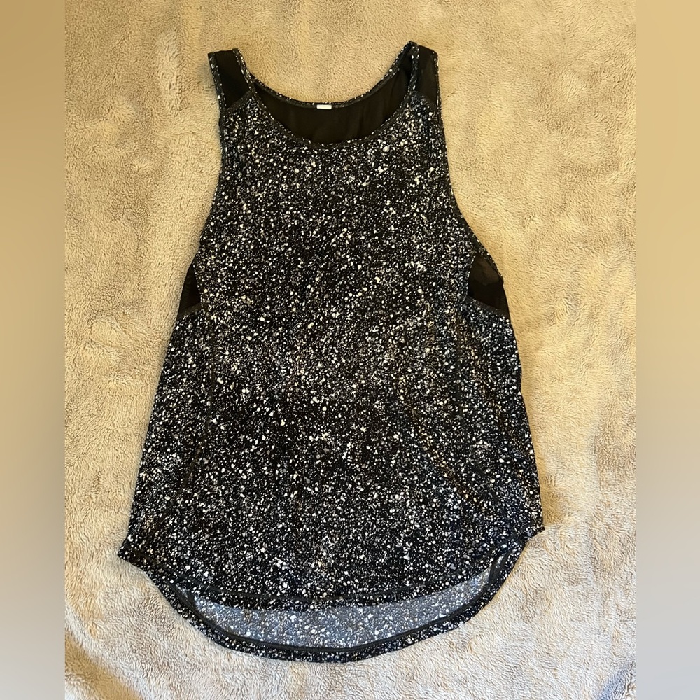 LULULEMON speckled black running tank top